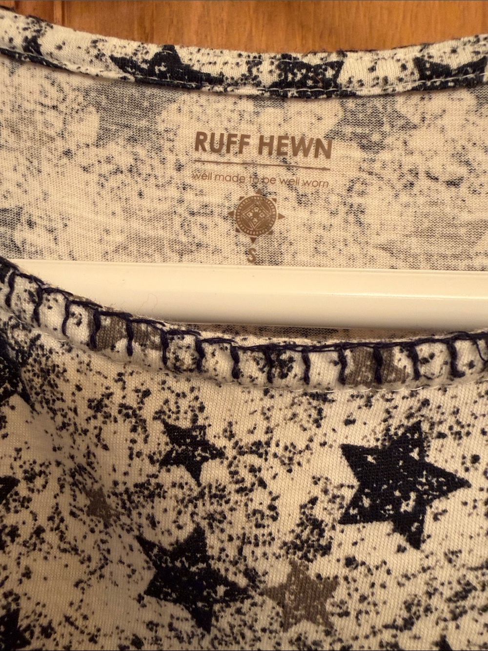 8/15$. Ruff Hewn Navy & White Star-Print Short Sleeve Tee - Picture 3 of 4